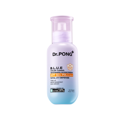 Dr.PONG B.L.U.E Color Tuning Whitening Sunscreen กันแดดโทนอัพผิวไบรท์ เนื้อฟ้าม่วง คุมมัน กันน้ำ กันแสงสีฟ้า