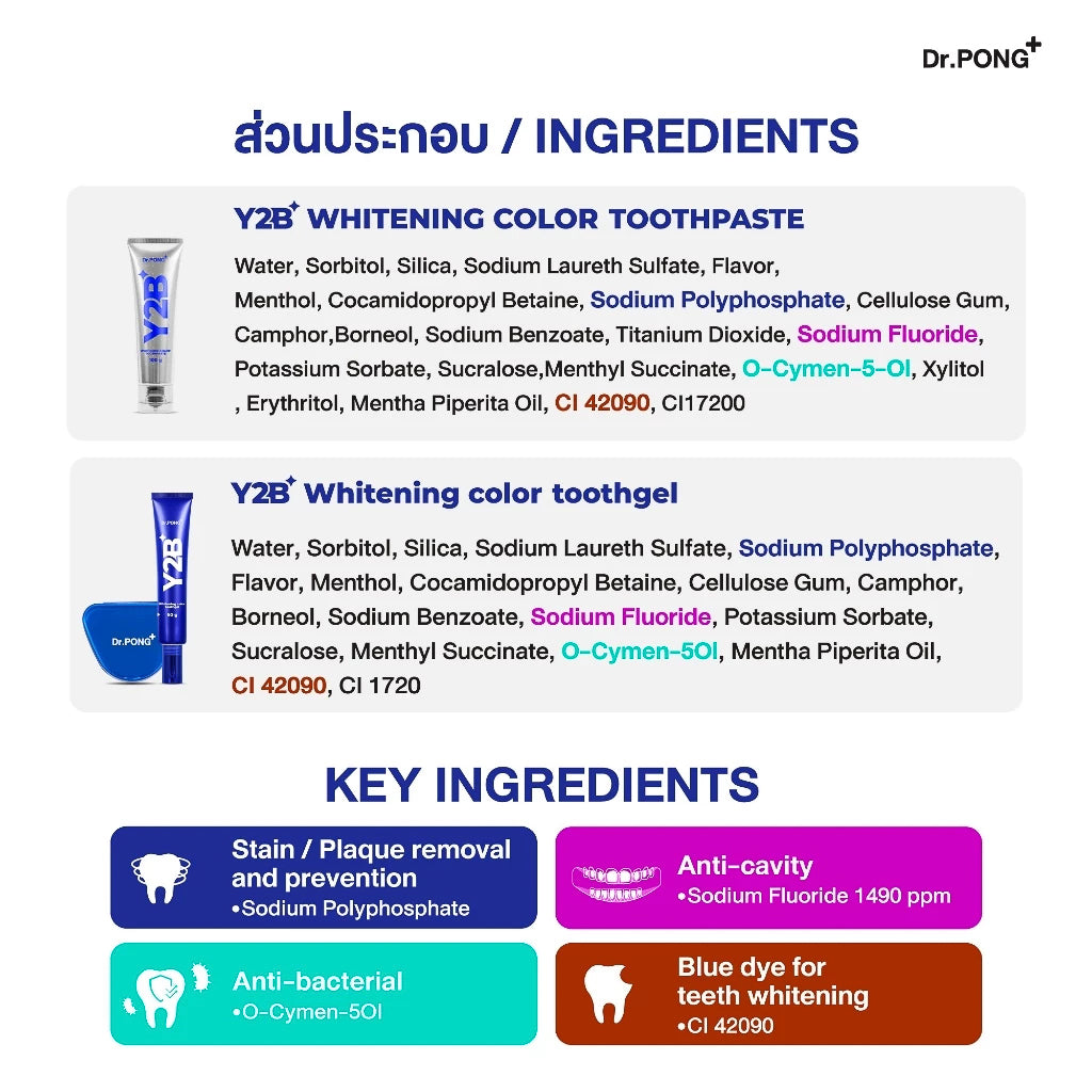 Dr.PONG_Y2B WHITENING COLOR TOOTHGEL_50g