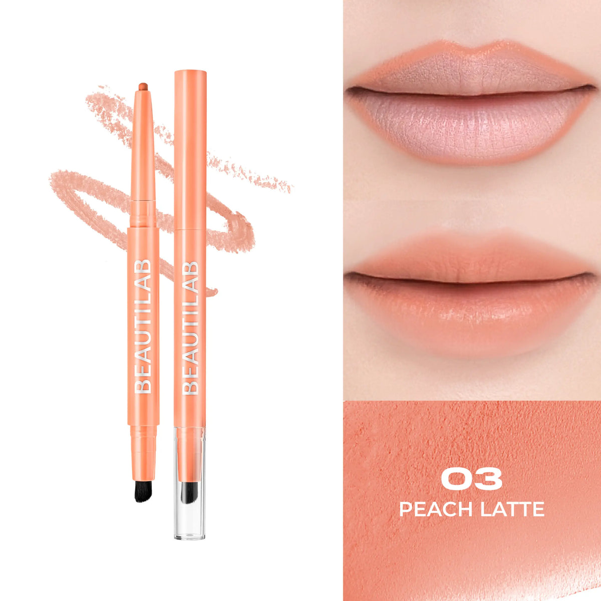 BEAUTILAB_PEACH PERFECT STAY LIP LINER_NO.03_0.16g