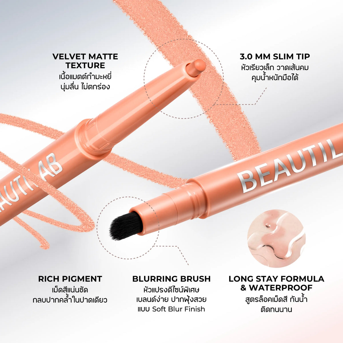 BEAUTILAB_PEACH PERFECT STAY LIP LINER_NO.05_0.16g